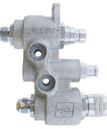 Side view of Hydraulic Control Valve 47447054 4BD4FF112 aftermarket replacement for CASE Loaders, showing ports and connectors.