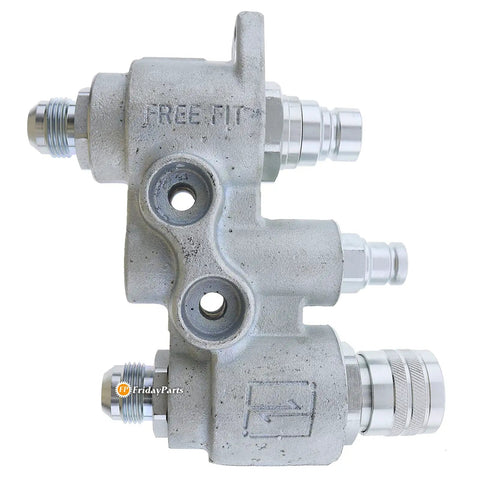 Side view of Hydraulic Control Valve 47447054 4BD4FF112 aftermarket replacement for CASE Loaders, showing ports and connectors.