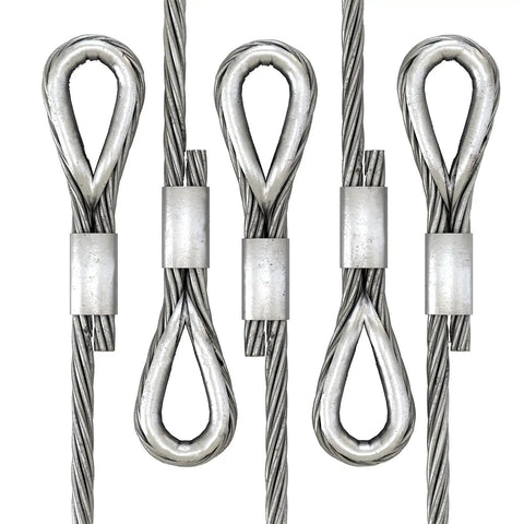 Beefy Heavy Duty Aluminum Crimping Loop Sleeve Set For 1 Millimeter Wire Rope Ends Double Ferrule Aluminum Cable Sleeve For Rock Solid Secure Cable Line Endings 100 Pcs Durable Lightweight Corrosion Resistant With Polished Finish, 1mm wire rope loop ends