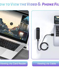 1080P HD Body Camera With Night Vision And 64GB Card connected to laptop showing video viewing options