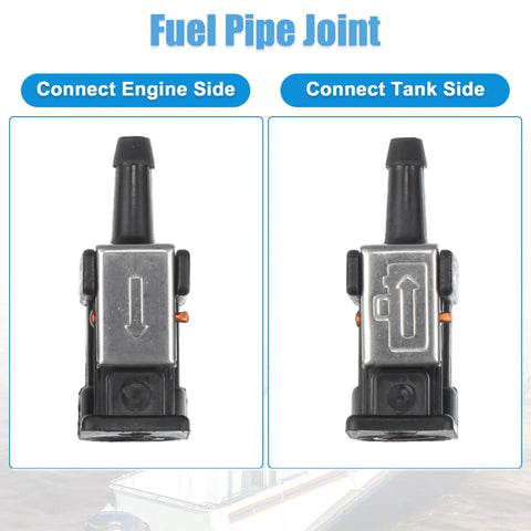 Three Piece Marine Boat Fuel Line Connector Fittings Set With 8mm Male And Female Quick Connects for Yamaha Outboard engines