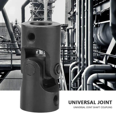 Rotatable Universal Joint Shaft Coupling 0.5x0.9x2.2 Inch Metal U Joint for motor linkage in industrial background