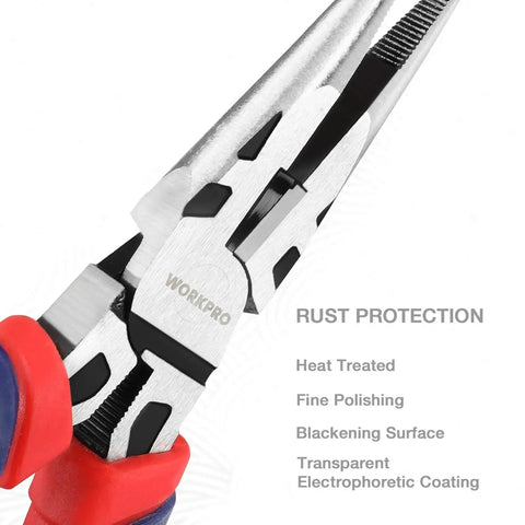 Close-up view of Cr V Pliers Set With 6 Inch Slip Joint Pliers showing rust protection features and durable handle design.