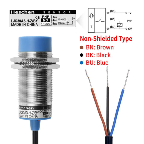 M30 Capacitive Proximity Sensor Switch Non Shield Type LJC30A3 H Z BY with wiring diagram and labeled wires