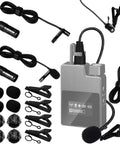 Four Pack 3 Pin XLR Lavalier Microphone Kit With 6.56 Ft Cables Omnidirectional Lapel Mics Clips Foam And Fur Windscreens