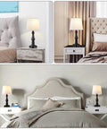 Rustic 3 Way Touch Control Table Lamps Set Of 2 With Dual USB Ports, cozy vintage bedside nightstand lights in bedroom decor