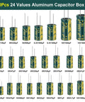 Must Have 460 Piece Capacitor Assortment Kit With 24 Values, 1uF To 1500uF, 6.3V To 50V Aluminum Electrolytic Caps overview