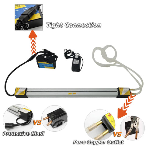 INTSUPERMAI Acrylic Plastic Bender 23.6 Inch Manual PVC Strip Heater with light box and coolant system for precise sign making.