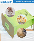 20 Pack Type BB Compact Canister Vacuum Bags With 2 Motor Filters Replacement For BB180 BB280 BB850 BB870 BB900 BB1000 MV160 Fits Compact Canister Vacuums Heavy Duty Tear Resistant Easy Install showing its ability to pick up hair, food, dirt.
