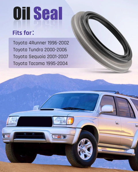 Front Wheel Hub Oil Seal Replacement For Toyota 4Runner Tacoma Tundra Sequoia With 90316 69001 Bearing Seal Kit Fits Models From 1995 To 2007 Prevents Leaks And Keeps Your Ride Rolling displayed with silver Toyota SUV and mountain backdrop