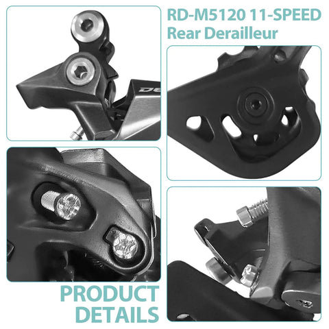 Close-up of Ten To Eleven Speed Rear Derailleur For Mountain Bikes Direct Mount 11T To 46T Gear Range RD M5120 SGS in black