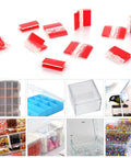 12 Pack Clear Acrylic Hinges Self Adhesive Transparent Piano Strips For Cabinet And Aquarium Lids Straight Up Durable Furniture Hardware No Sweat DIY Setup Smooth Finish 35X30MM on a white background.