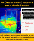 Infrared display highlighting AOI feature on Android USB C Thermal Camera For Smartphones 256 By 192 Infrared Resolution With 10 Plus Color Palettes Minus Ten To Five Hundred Fifty Celsius Temperature Range Precision Plus Or Minus Two Percent Or Two Degrees Plug And Play Professional Grade