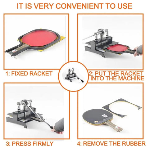 Heavy Duty Manual Table Tennis Rubber Edge Cutter Trimmer Tool Kit, 8Mm base plate, fixed racket setup and rubber removal