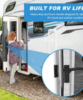 Heavy Duty Aluminum RV Screen Door Latch Replacement Kit With Right Handle For Camper Trailer Entry Door installation