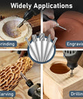 Engraving router bit set, 20-piece HSS rotary tool burrs for carving, engraving, and drilling.