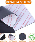 Close-up of No Slip Furniture Pads 4x6 Inch Black Rubber Pads 2 Pack with self adhesive backing and eco friendly silicone surface.