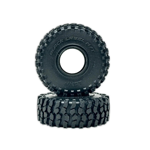 Black Label M/T 63mm by 21mm RC Tires for 1/24 Crawlers Fits Axial SCX24 RGT Element Enduro URUAV 4 Tires Pack