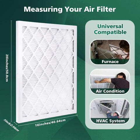 9 Pack 16x20x1 Air Filters With Reusable ABS Frame Deep Pleated MERV 11 MPR 1200 FPR 6-8 For Home AC HVAC Furnaces Filters