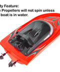 2 In 1 Remote Control Speed Boat With Alligator Head Dual Mode RC Toy For Pools And Lakes, red boat with propellers visible