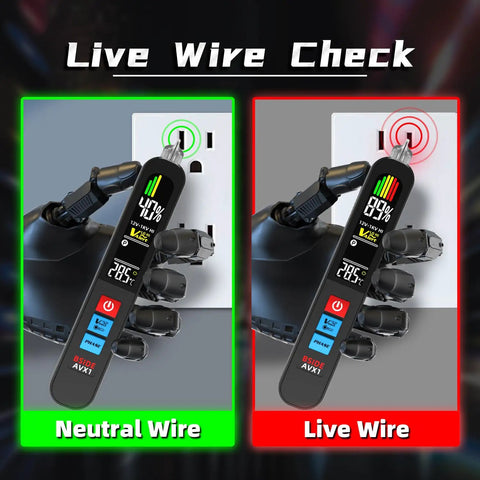 Handy Non Contact Voltage Tester With 3 Phase Rotation Indicator And Signal Percentage Display Rechargeable AC Electrical Detector Pen testing live wire