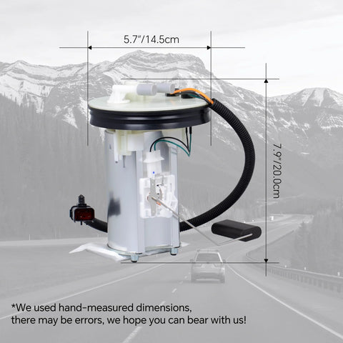 Direct Fit Electric Fuel Pump Assembly With Sending Unit For 1999-2004 Jeep Grand Cherokee 4.0L And 4.7L dimensions shown