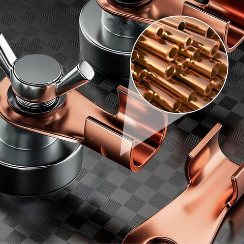Sturdy Welding Ground Clamp With Powerful Magnetic Base And High Current Copper Terminal Holder For Heavy Duty Stable Jobs close-up showing copper terminals.