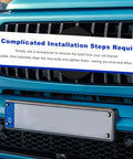 Front view of car with 4 Pack M6 Aluminum License Plate Bolts Kit For Motorcycle Car Truck Anti Theft Fasteners