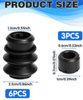 9 Piece Caliper Brake Slide Pin Kit With Rubber Bushings And Sealing Rings, product sizes of parts in centimeters and inches