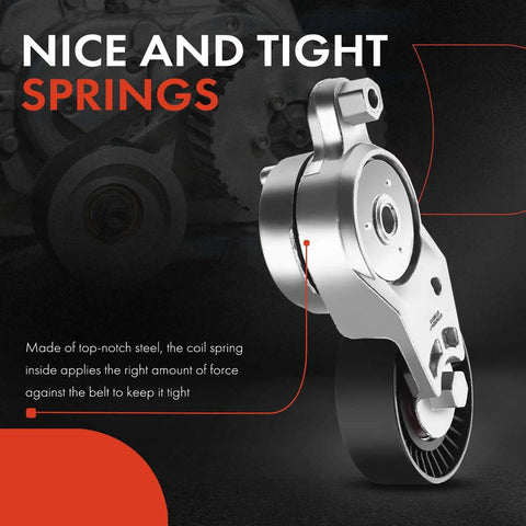 Serpentine Belt Tensioner Assembly With Pulley For Toyota Camry 2012 2017 RAV4 2009 2018 Sienna 2011 2013 Venza 2009 2015 Lexus NX300h 2015 2018 Scion tC 2011 2016 Replacement 1662036010 OE Style Pulley Direct Fit showing coil spring detail.