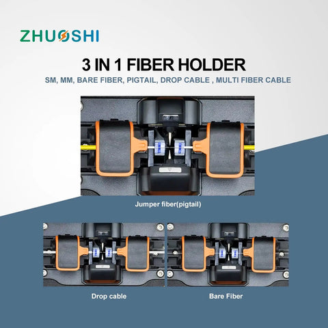 Six Motor Fiber Fusion Splicer With Core Alignment Visual Fault Locator And Optical Power Meter splicing multiple fiber types