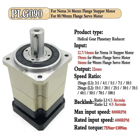 Rock Solid Helical Gear Reducer Box Delivering A Sweet 30 To 1 Ratio that mounts to NEMA 34 flange stepper motors, precision design.
