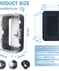 Product dimensions for Heavy Duty Childproof Outlet Lock Box With Two Durable Keys, Tool Free Install, black socket protector.
