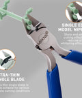 6 Piece Model Tools Kit With 4.3 Inch Precision Nipper And Craft Knife, Tweezers, Sanding Boards For Clean Cuts