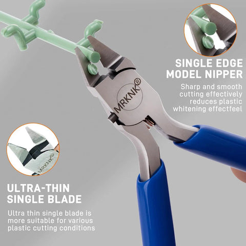 6 Piece Model Tools Kit With 4.3 Inch Precision Nipper And Craft Knife, Tweezers, Sanding Boards For Clean Cuts