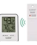 Wireless Indoor And Outdoor Temperature Monitor With Humidity Hi Low Records 12 And 24 Hour Time 330 Ft Transmission Range Outdoor Sensor Reads Down To Minus Forty Fahrenheit Clear Display With Trend Readouts