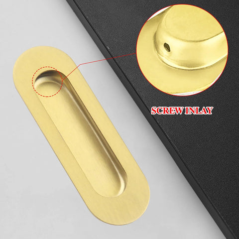 Sliding Pocket Door Handles Set 4.72 Inch Recessed Flush Finger Pulls In 304 Stainless Steel With Hidden Edge Pull