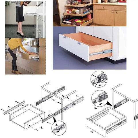 Heavy Duty Soft Close Drawer Slides 800mm Full Extension Three Section Rails For Cabinets With Industrial Grade Durability And Smooth Glide