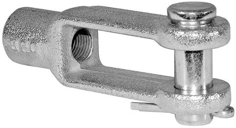 Side view of Zinc Plated Clevis Pin Kit With Cotter Pin For Pivot Points On Air Cylinders, Rods And Shafts, silver finish