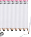 25 Pack Value Woodcase Pencils With Erasers Pre Sharpened Hexagon Graphite 2B For Home And Office Writing Includes Free Sharpener