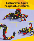 Awesome Building Kit Featuring Rad Spider Scorpion And Snake Models Hella Fun Creative Playset For Kids Ages 7 Plus includes posable figures