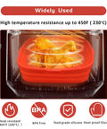 8.1 Inch Air Fryer Silicone Pot Square Set Of 2 Reusable Silicone Baskets For 5 Quart Or Larger Square Air Fryers Foldable And Easy To Clean