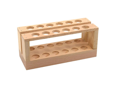 Budget Friendly Oak Test Tube Rack Holds Up To 12 Tubes Up To 15mm, 6 Inches Wide And 2.7 Inches Tall, Simple Sturdy Unfinished Hardwood