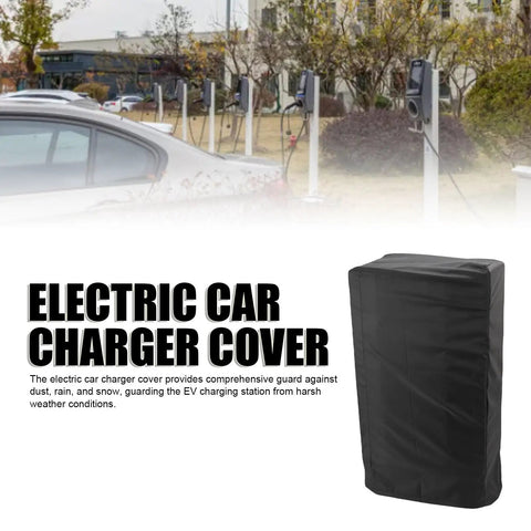 Kickass Weatherproof EV Charger Cover With Tough Rainproof Shield For Outdoor Electric Vehicle Wall Socket and Dust Snow Guard For Slick Daily Drives, black durable design.