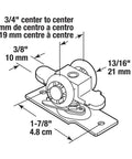 Diagram of Pocket Door Roller Assembly 13/16 Inch Convex Wheel With Plastic Tires, Steel Bracket And Ball Bearings For Bi Fold And Pocket Doors Easy Swap Replacement Part, showing dimensions and components.