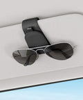 Premium Magnetic Sunglass Holder for Car Visor 2 Pack Soft Faux Leather Eyeglasses Clip holding sunglasses on car visor