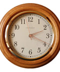 12-inch wall clock with walnut wood frame and standard numerals