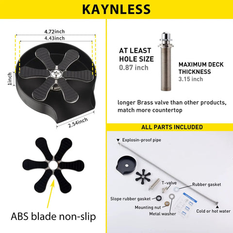 Diagram of Glass Rinser Cup Washer For Sink Stainless Steel SUS 304 Kitchen Sink Accessory For Washing Baby Bottles.
