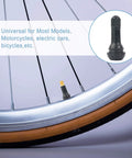 8 Pack TR413 Tubeless Tire Valve Stems, Black Rubber Snap-In, Universal Fit For 0.453 Inch Rim Holes 11.5mm, on bicycle wheel
