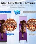 Slick Big 80 Inch P1.86 Flexible Led Screen Digital Signage Display Black comparing image quality vs. 3.0mm pitch screen.